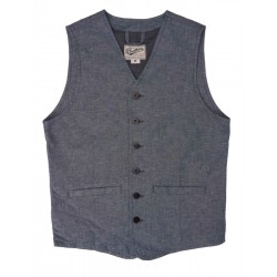 Grey Cotton Linen 1905 Hauler Vest Smoke Grey - Pike... 2