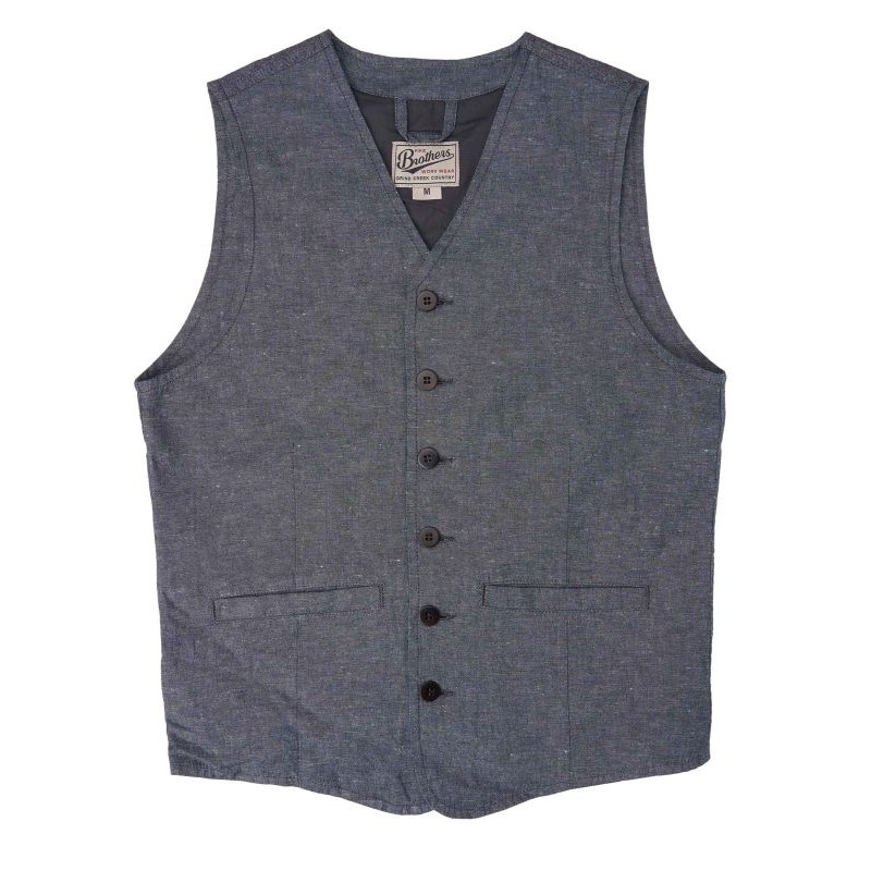 Weste Baumwolle Leinen grau 1905 Hauler Vest...