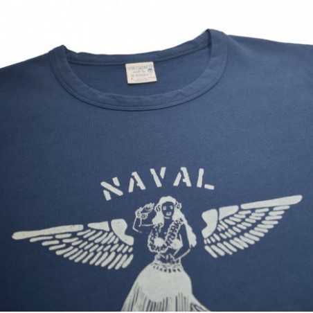T-Shirt NAVY Naval Aviation Grau auf Blau – In Memories Sportswear
