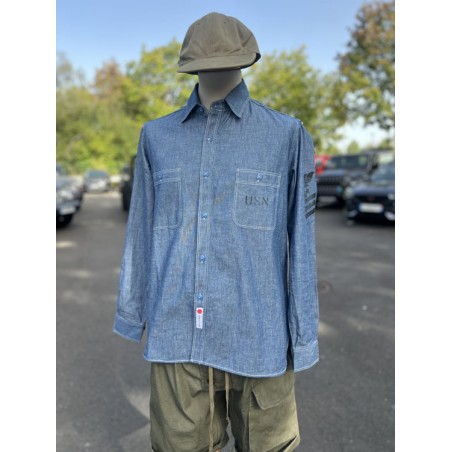 Chemise USN Chambray Shirt "SAN PEBBLE" - In Memories Sportswear