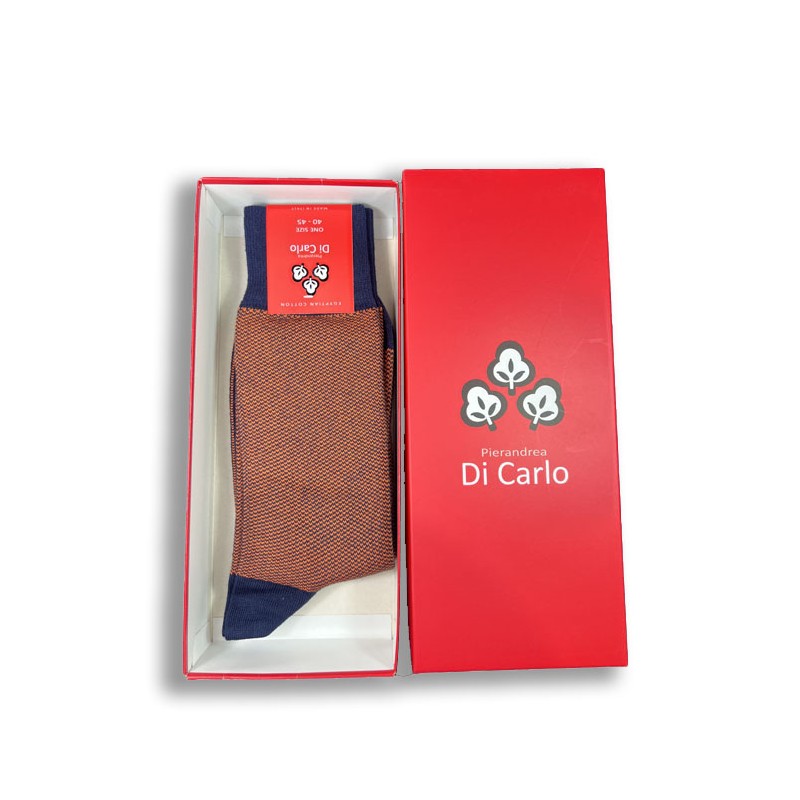 Socken Onda CH navy & orange - Di Carlo