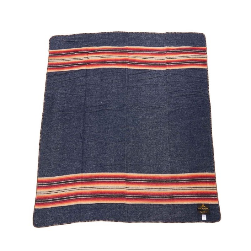 Decke Plaid 1969 Denakatee wool blanket navy -...