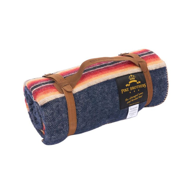 Decke Plaid 1969 Denakatee wool blanket navy -...
