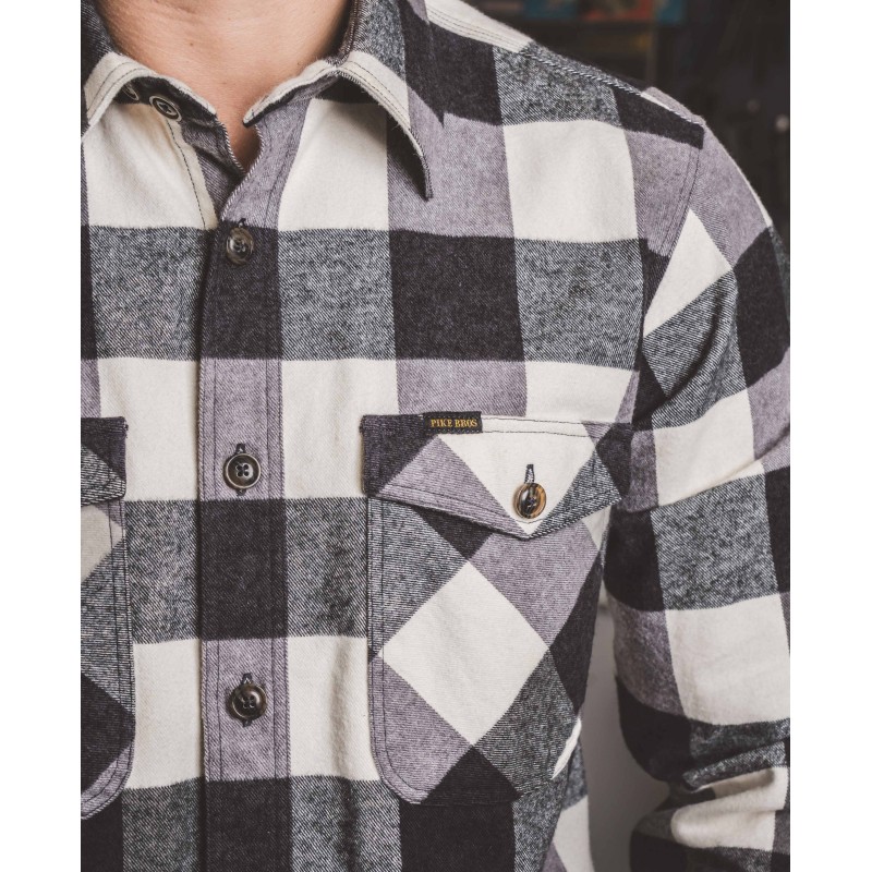 Chemise 1943 CPO Shirt Buffalo white flannel -...