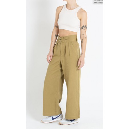 Pantalon tailleur femme écru olive - Deus Ex Machina
