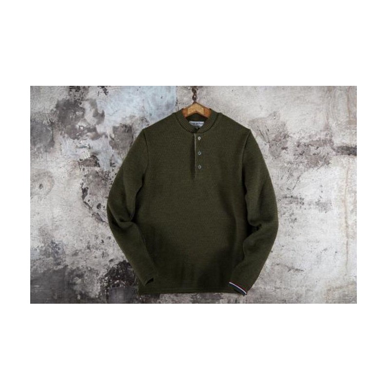 Wollpullover Manda Leca Khaki - Fleurs de Bagne