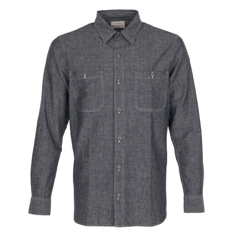 Hemd 1940 USN Chambray Shirt Harbor Grey - Pike...