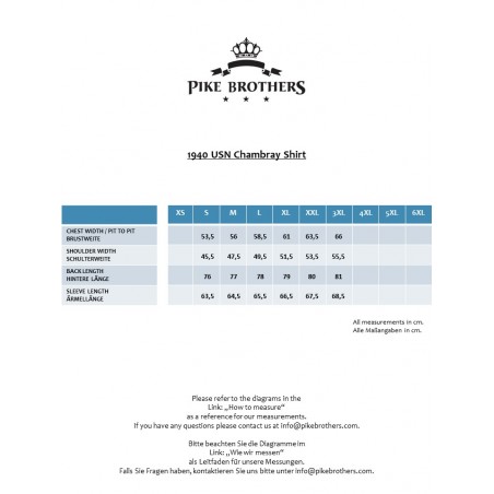 Chemise 1940 USN Chambray Shirt Harbor Red - Pike Brothers