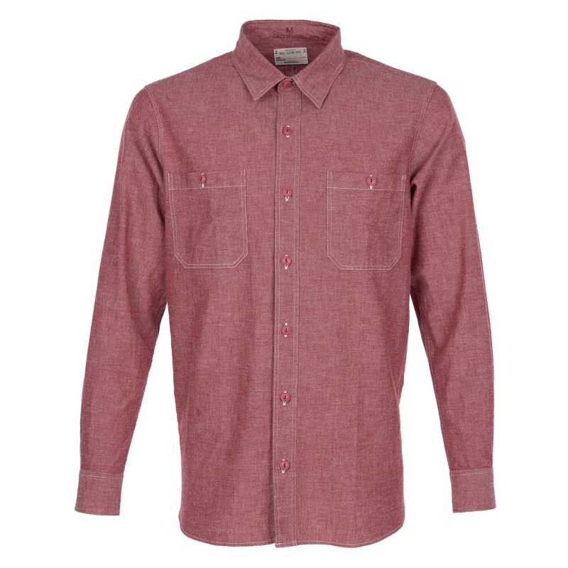 Hemd 1940 USN Chambray Shirt Harbor Red - Pike...