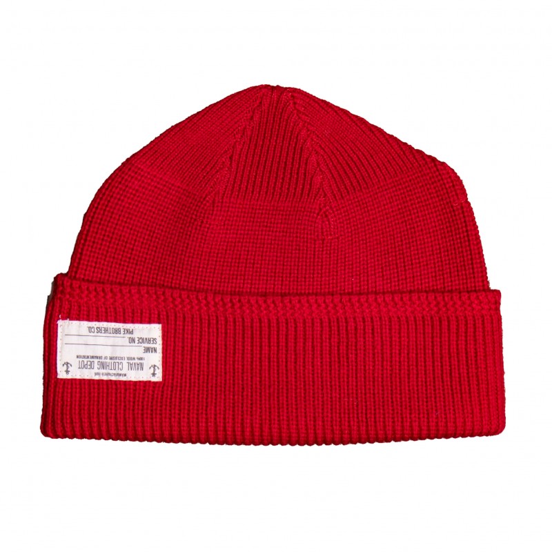 Bonnet Navy 100% laine rouge Merinos - USN...