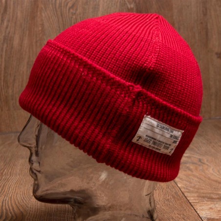 Bonnet Navy 100% laine rouge Merinos - USN Watch Cap 1944 Signal Red - Pike Brothers