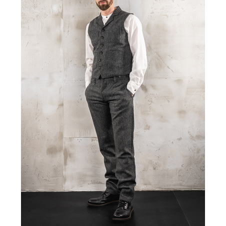 Grey herringbone wool trousers – 1923 Buccanoy Pant Dundee grey – Pike Brothers