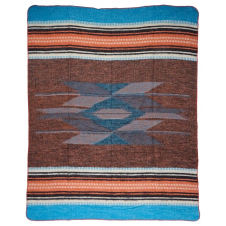 1969 La Mesa Blanket blue plaid throw - Pike Brothers