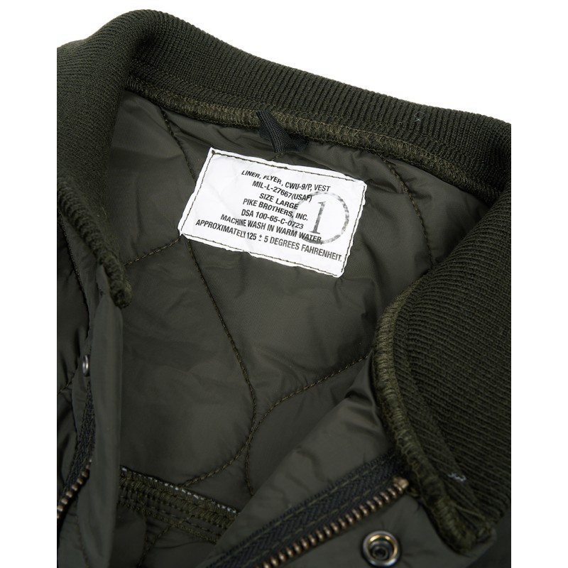 1965 CWU Vest olive drab sleeveless jacket -...