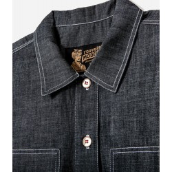 The "Arromanches" Women's Shirt in Dark Chambray Denim -... 2