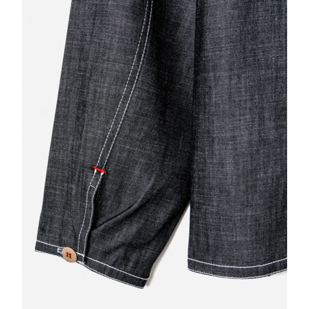 Das Damenhemd "Arromanches" Dunkles Denim-Chambray – L'Ouvrière Moderne