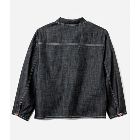 The "Arromanches" Women's Shirt in Dark Chambray Denim - L'Ouvrière Moderne