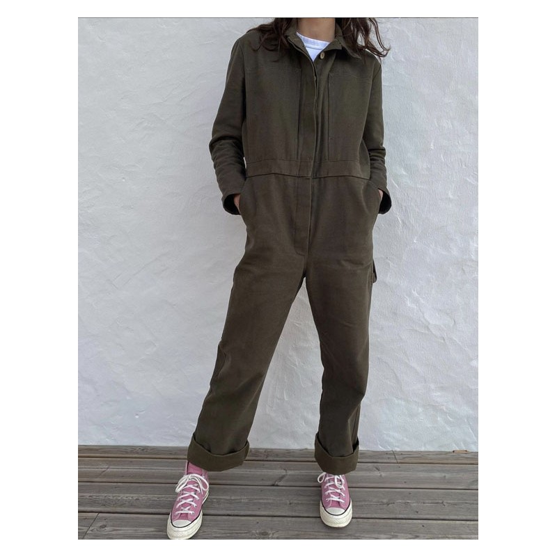 Damen-Overall "Louv" Canvas Khaki – L'Ouvrière...