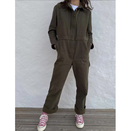 Combinaison Femme "Louv" Canvas Kaki - L'Ouvrière Moderne