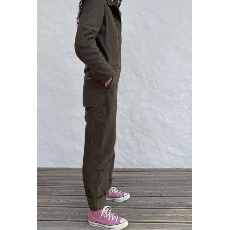 Damesoverall "Louv" Canvas Khaki - L'Ouvrière Moderne