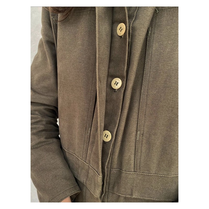 Damen-Overall "Louv" Canvas Khaki – L'Ouvrière...