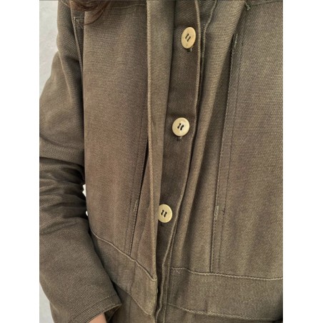 Damen-Overall "Louv" Canvas Khaki – L'Ouvrière Moderne