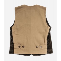 THE "RAOUL" WAISTCOAT IN BROWN VELVET AND LIGHT KHAKI... 2