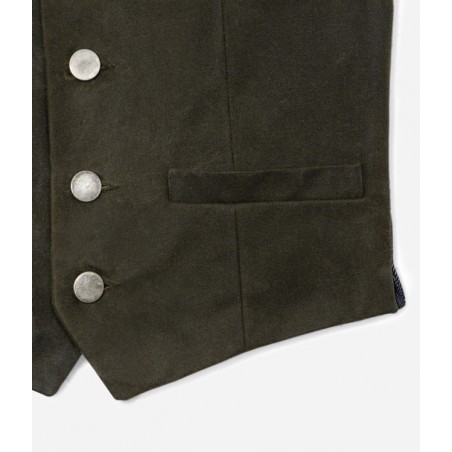 LE GILET «AUGUSTE» WAXÉ KAKI DOS DENIM - TONTON ET FILS
