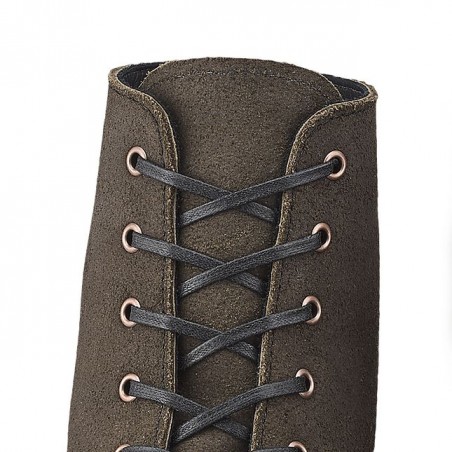 Schwarze flache gewachste Baumwollschnürsenkel / Brown 97155 FLAT WAXED LACE 48 Inch - 122 cm Red Wing Shoes