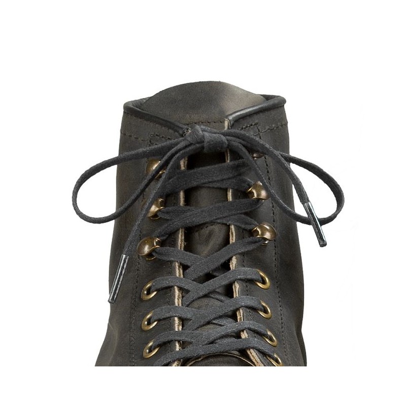 Black flat waxed cotton laces / Brown 97155...