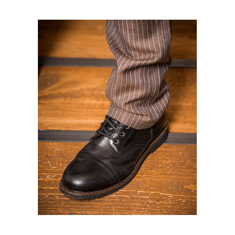 Schwarze Lederstiefeletten 1966 Low Quarters...