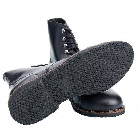 Schwarze Lederstiefeletten 1966 Low Quarters Black - Pike Brothers
