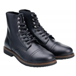Black Leather Ankle Boots 1966 Low Quarters Black - Pike...