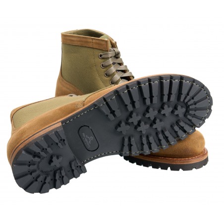 1952 Lowkinawa Boots Rough-Out - Rough-Out Leather and Canvas Ankle Boots - Pike Brothers