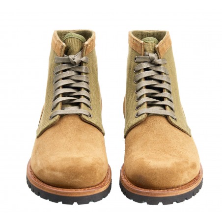 1952 Lowkinawa Boots Rough-Out - Rough-Out Leather and Canvas Ankle Boots - Pike Brothers