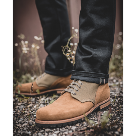 1952 Lowkinawa Boots Rough-Out - Enkellaarsjes van omgekeerd leer en canvas - Pike Brothers
