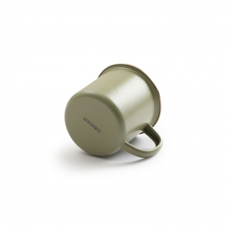 Set of 2 Enamel Steel Mugs Olive Colour - Barebones Living