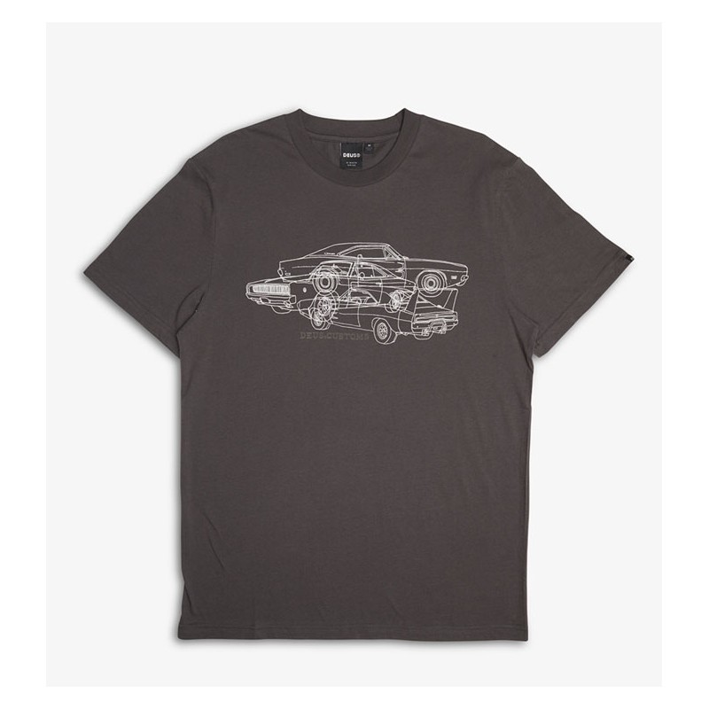 ORGANIC COTTON T-SHIRT CHARGER TEE ANTHRACITE -...