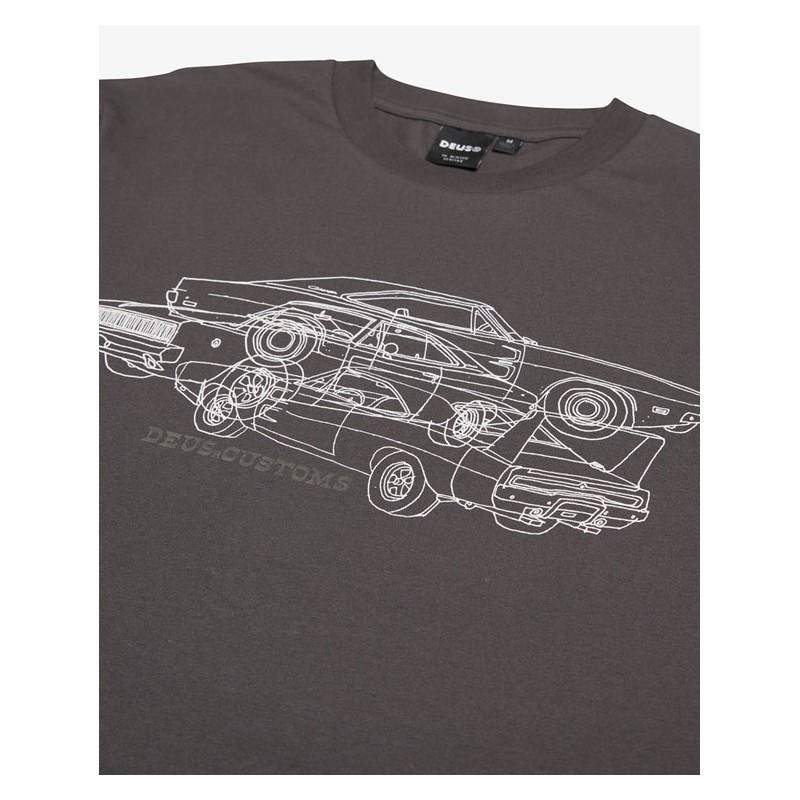 ORGANIC COTTON T-SHIRT CHARGER TEE ANTHRACITE -...