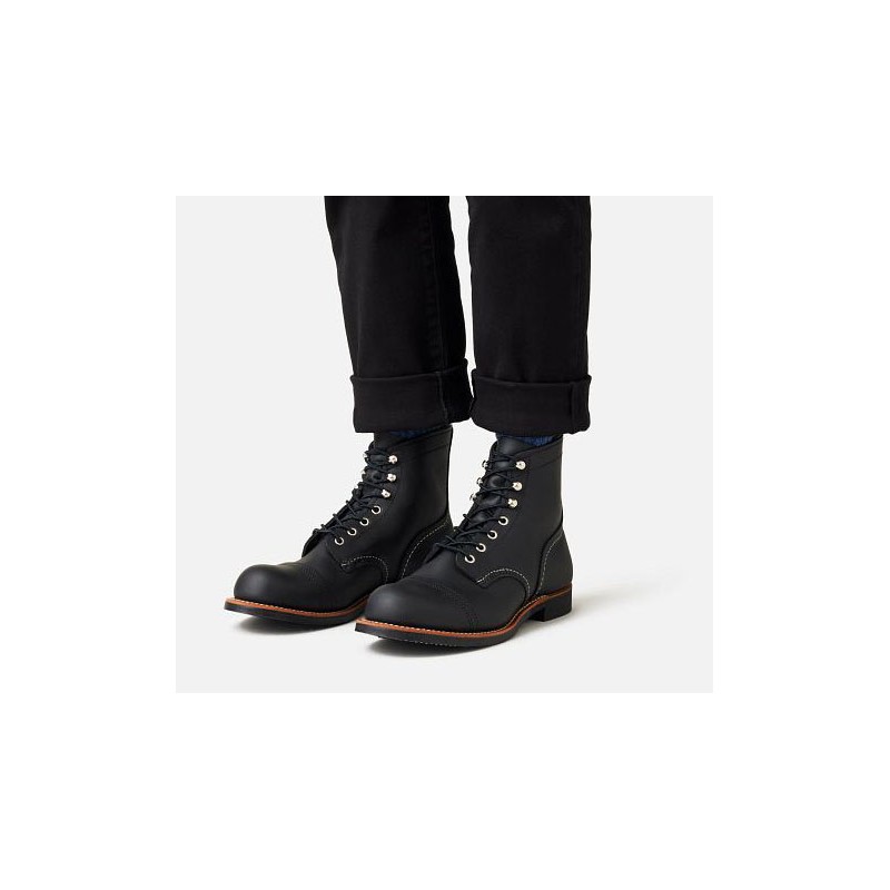 Bottines 8084 Iron Ranger Black Harness - Red...