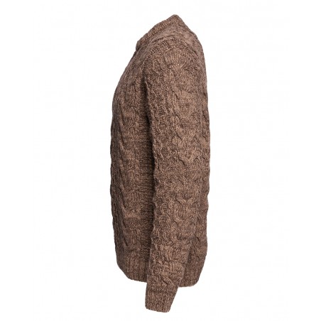 Trui 100% merino wol 1946 Mountaineer Sweater brown melange - Pike Brothers