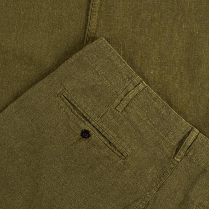 Pantalon 100% lin olive - Portuguese Flannel