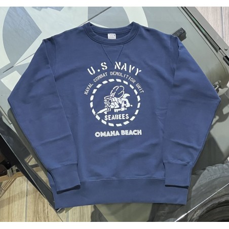 Sweatshirt Katoen Omaha Beach U.S Navy - In Memories Sportswear