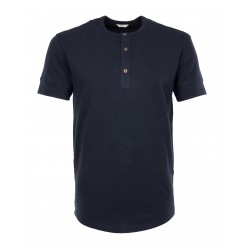 T-shirt 1927 Henley Shirt a maniche corte blu Mojave -...
