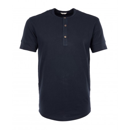 T-shirt 1927 Henley Shirt short sleeve Mojave blue - Pike Brothers