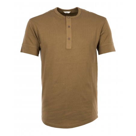 T-shirt 1927 Henley Shirt short sleeve Mojave brown - Pike Brothers