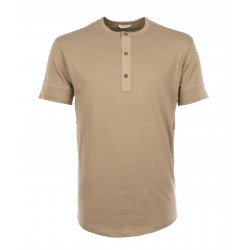 T-shirt 1927 Henley Shirt short sleeve Mojave beige -...