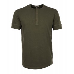 Camiseta 1927 Henley Shirt de manga corta verde Mojave -...