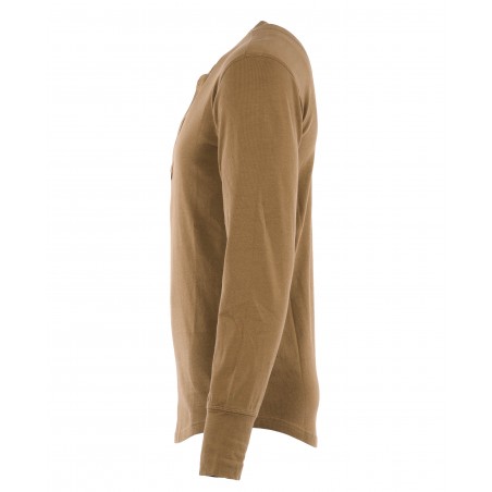 Camiseta 1927 Henley Shirt long sleeve Mojave brown - Pike Brothers