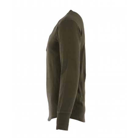 Camiseta 1927 Henley Shirt de manga larga verde Mojave - Pike Brothers